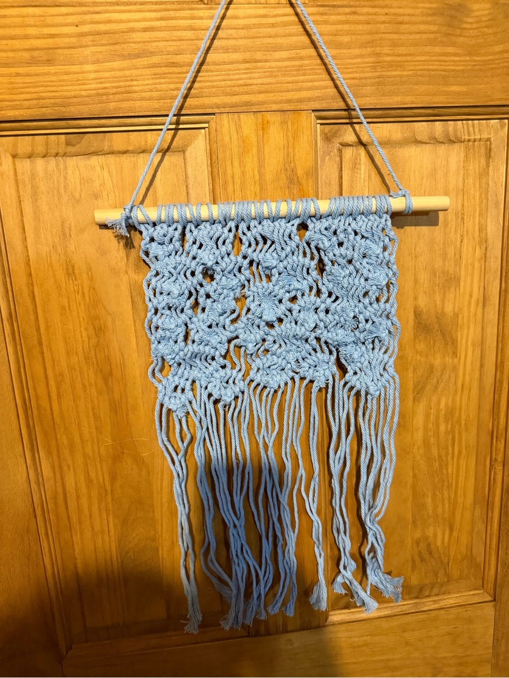 Handmade Light Blue Macramé Wall Hanging
